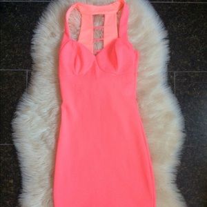 Hot pink bodycon dress. Size small.